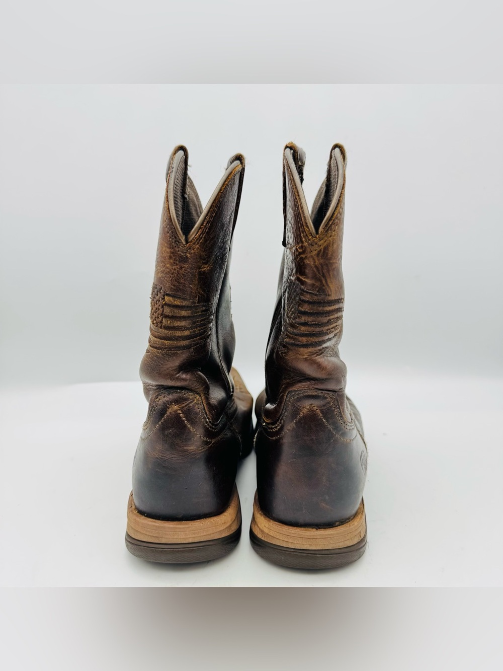 Ariat Brown Suede Youth Western Boots, Youth 2 - Picture 5 of 7